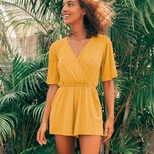 Yellow Wrap Romper